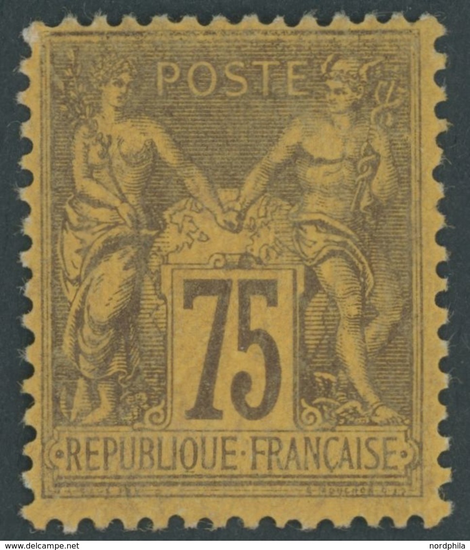FRANKREICH 82 *, 1890, 75 C. Dunkellila Auf Orange, Falzrest, Pracht, Mi. 250.- - Autres & Non Classés