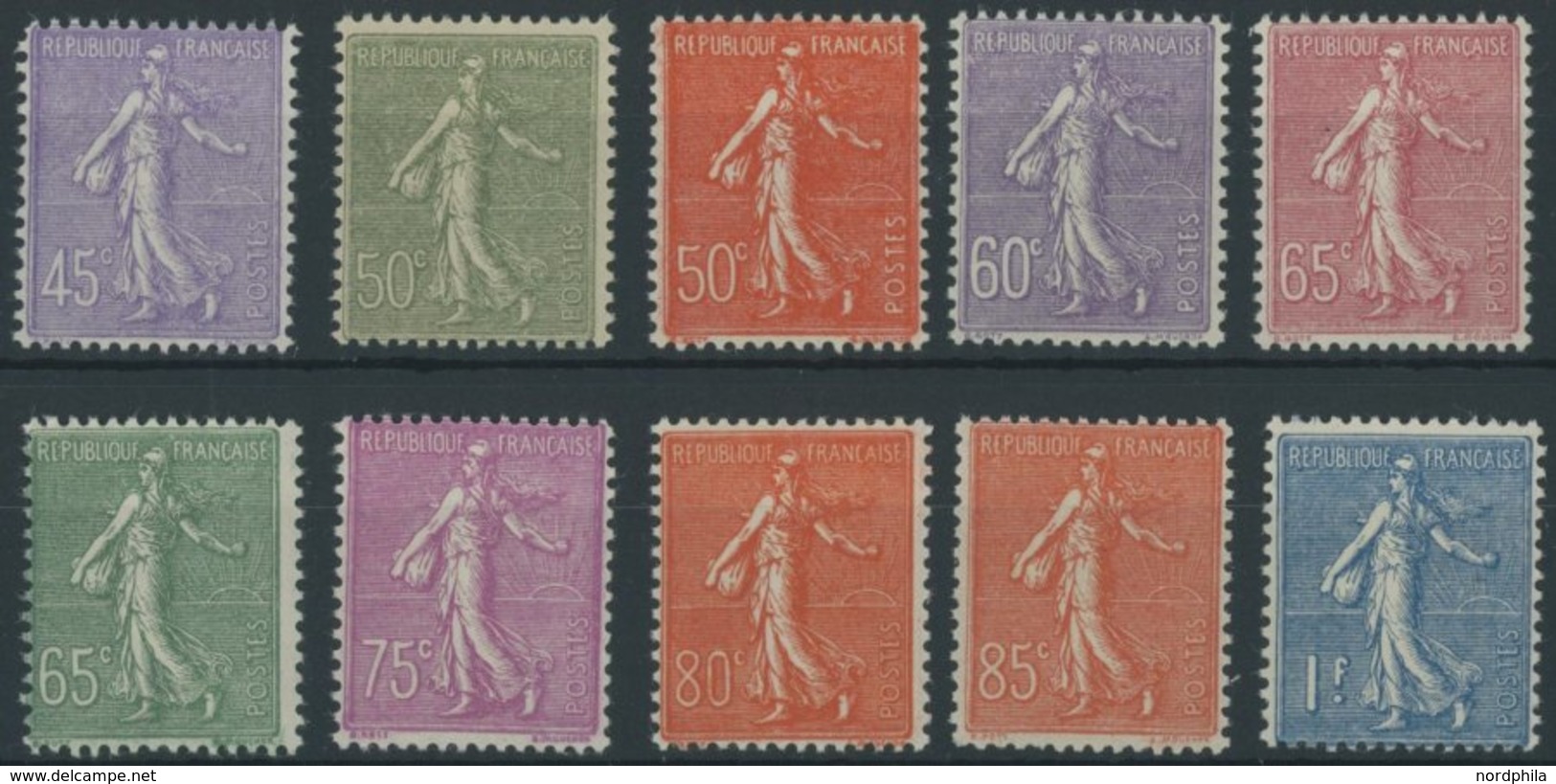 FRANKREICH 159-68 **, 1924, Säerin Mit Sonne, Postfrischer Prachtsatz, Mi. 150.- - Autres & Non Classés