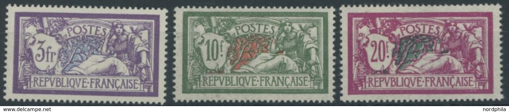 FRANKREICH 181-83 **, 1925, Allegorie, 20 Fr. Herstellungsbedingte Leichte Gummiknitter, Postfrischer Prachtsatz, Mi. 70 - Andere & Zonder Classificatie