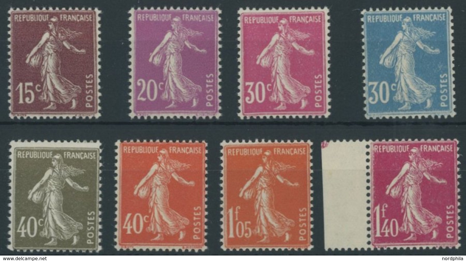 FRANKREICH 184-91 **, 1925, Säerin Auf Glattem Grund, Postfrischer Prachtsatz, Mi. 60.- - Autres & Non Classés