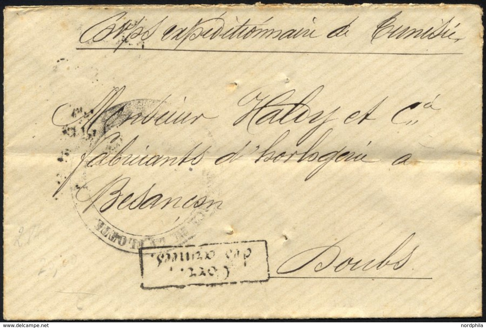 FRANKREICH FELDPOST 1881, Handschriftlicher Vermerk Corps Expéditionäre De Tunesie Und Schwarzer R2 CORR.DES ARMÉES (der - Oorlogszegels