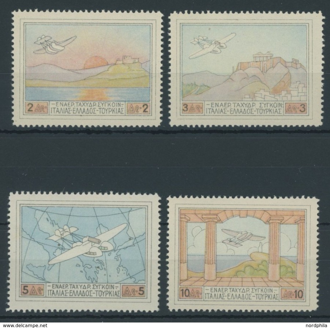 GRIECHENLAND 300-03 **, 1926, Halbamtliche Flugpostmarken, Postfrischer Prachtsatz, Mi. 130.- - Altri & Non Classificati