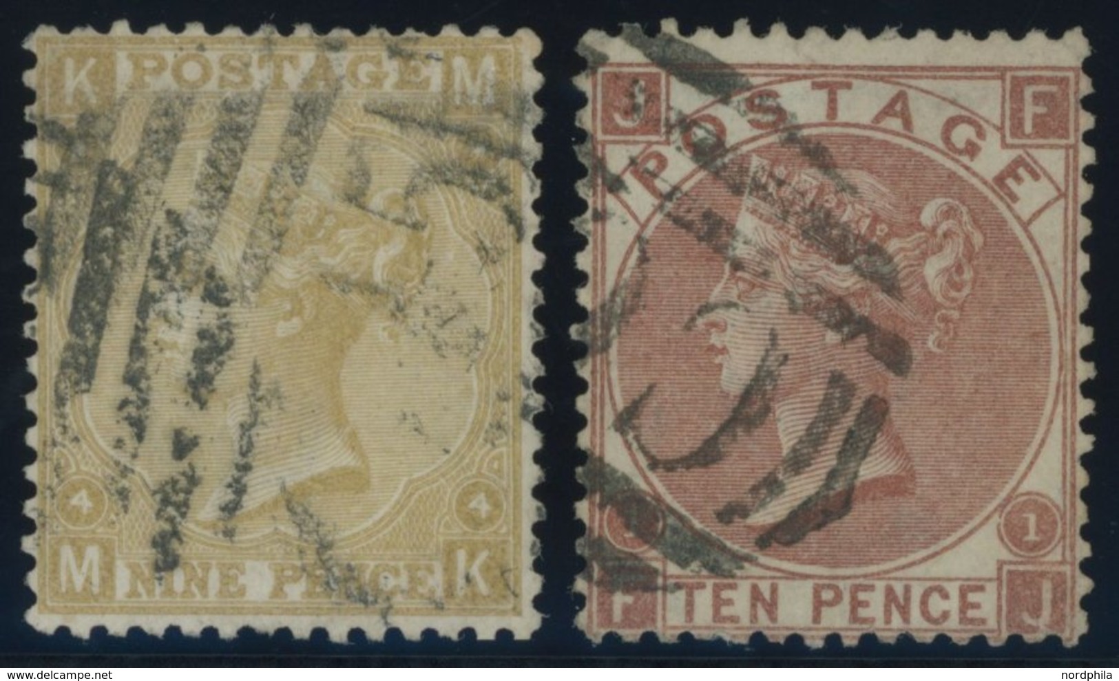 GROSSBRITANNIEN 31/2 O, 1867, 9 P. Gelbbraun Und 10 P. Rotbraun, 2 Werte Feinst, Mi. 360.- - Andere & Zonder Classificatie