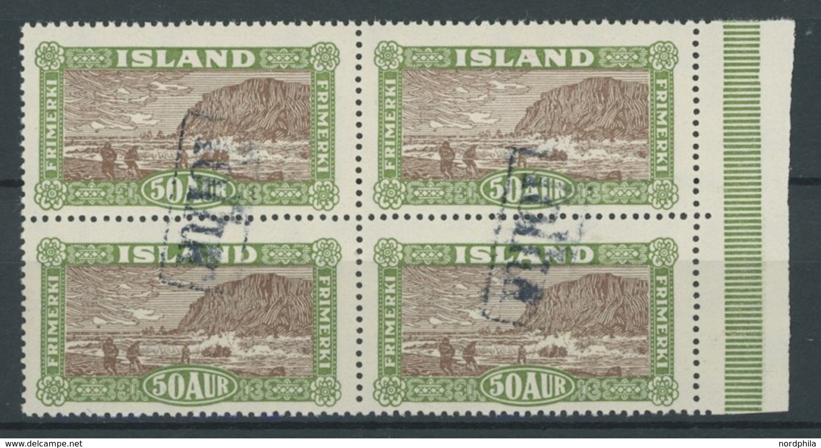 ISLAND 114-18 VB O, 1925, Ansichten In Viererblocks Mit Tollur-Stempeln Und Vollem Originalgummi, Prachtsatz - Autres & Non Classés
