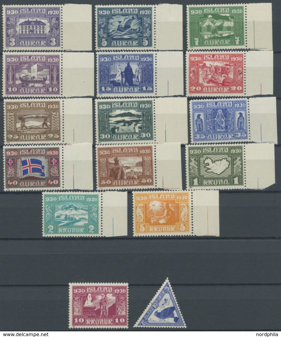 ISLAND 125-40 **, 1930, Allthing, Prachtsatz, Mi. 700.- - Other & Unclassified