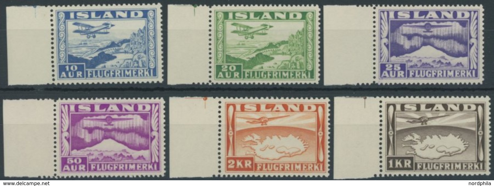 ISLAND 175-80 **, 1934, Flugpost, Prachtsatz, Mi. 110.- - Autres & Non Classés