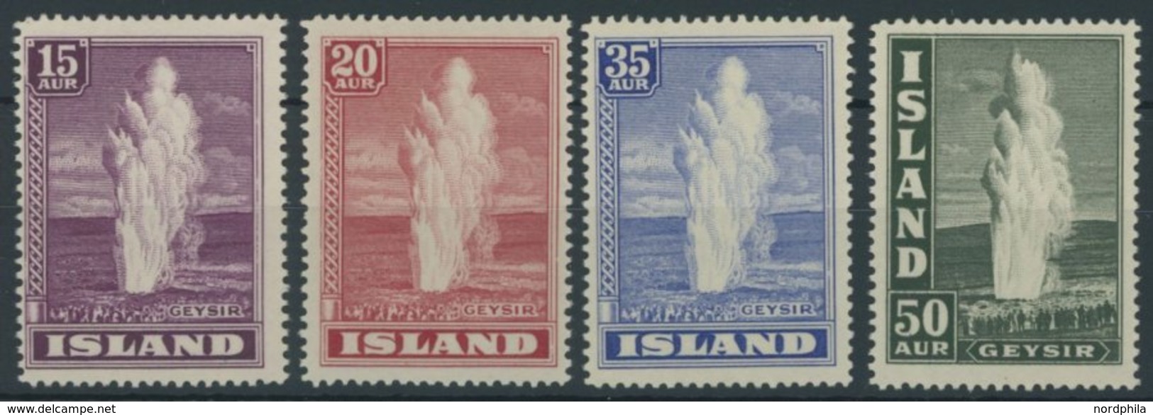 ISLAND 193-96 **, 1938, Geysir, Postfrischer Prachtsatz, Mi. 110.- - Andere & Zonder Classificatie