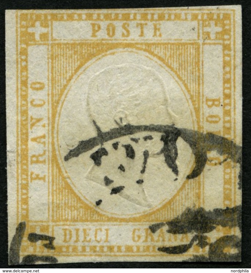 ITALIEN 6b O, 1861, 10 Gr. Gelbbraun, Feinst, Gepr. Newiger, Mi. 200.- - Oblitérés