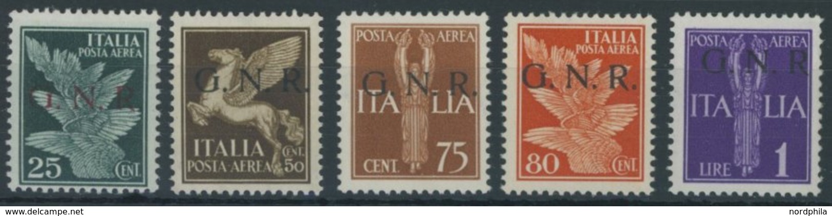 MILITÄRPOST-G.N.R. 35-39 **, 1930, 25 C. - 1 L. Flugpost, Postfrisch, 5 Prachtwerte, Mi. 125.- - Sin Clasificación