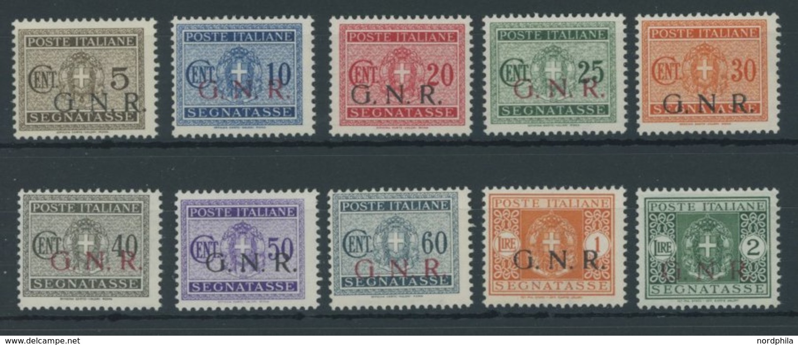 MILITÄRPOST-G.N.R. 44-53 **, 1934, Portomarken, Postfrisch, 10 Prachtwerte, Mi. 755.- - Sin Clasificación