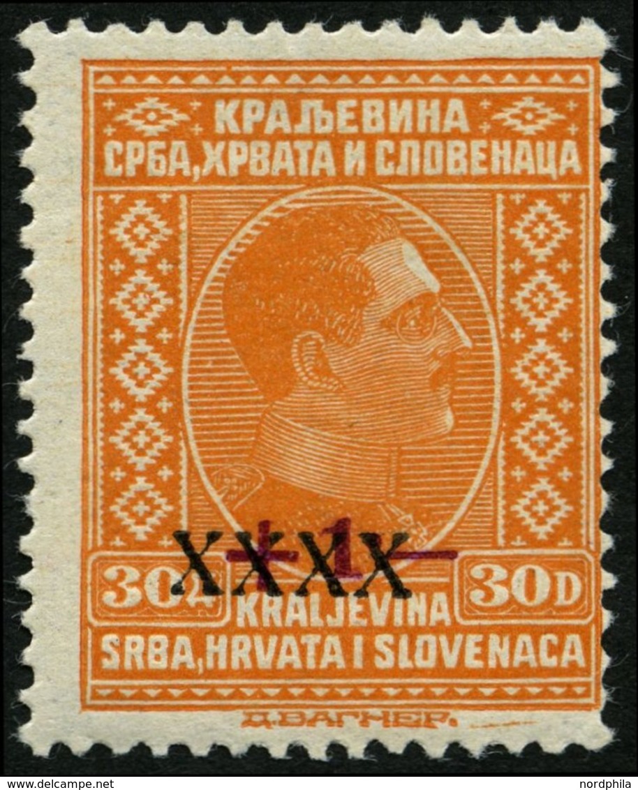 JUGOSLAWIEN 221 **, 1928, 30 Din. Orange, üblich Gezähnt Pracht, Mi. 400.- - Other & Unclassified