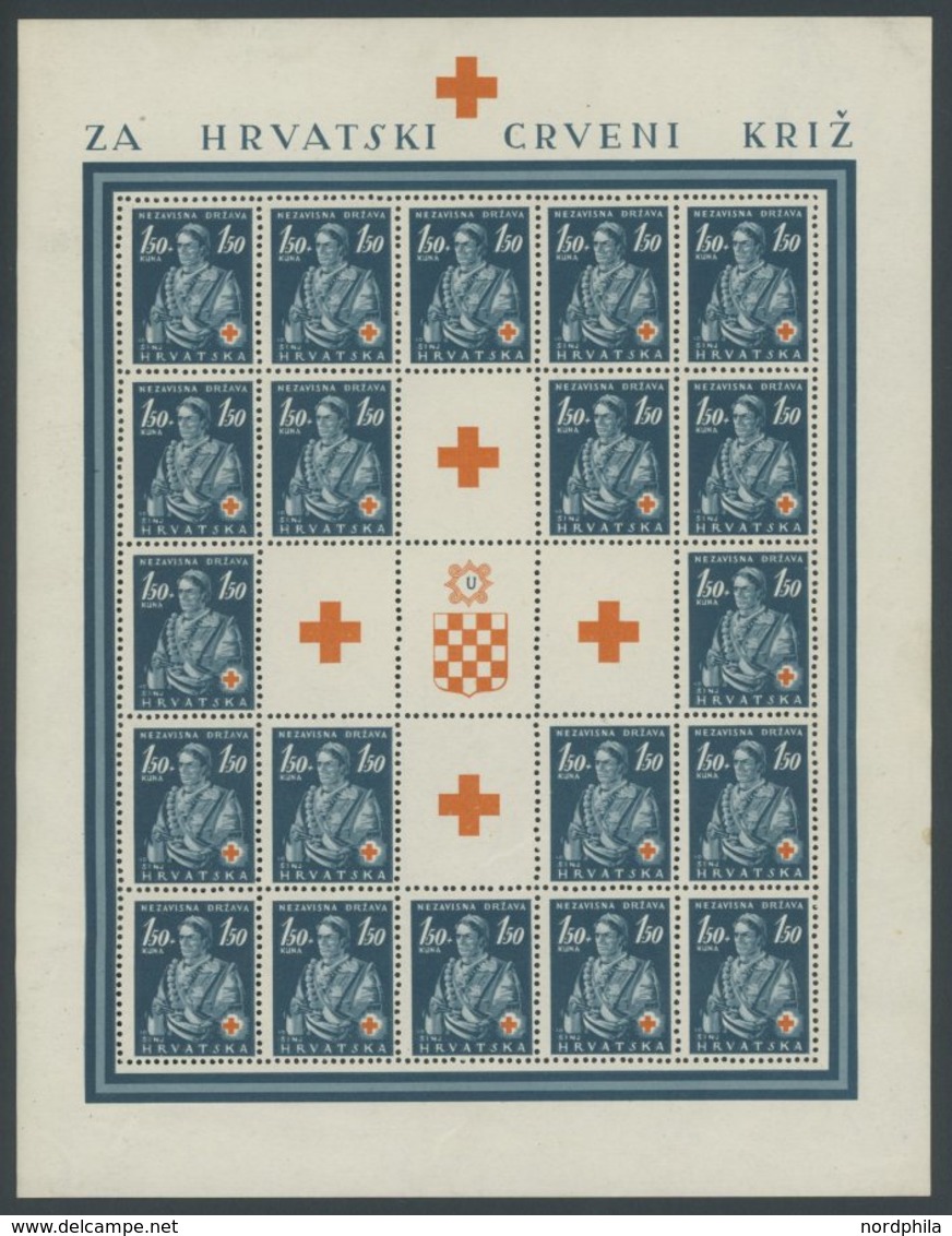 KROATIEN 66-68 **, 1941, Trachten Im Bogensatz (20) Mit Zierfeldern, Postfrisch, Feinst/Pracht - Croatie