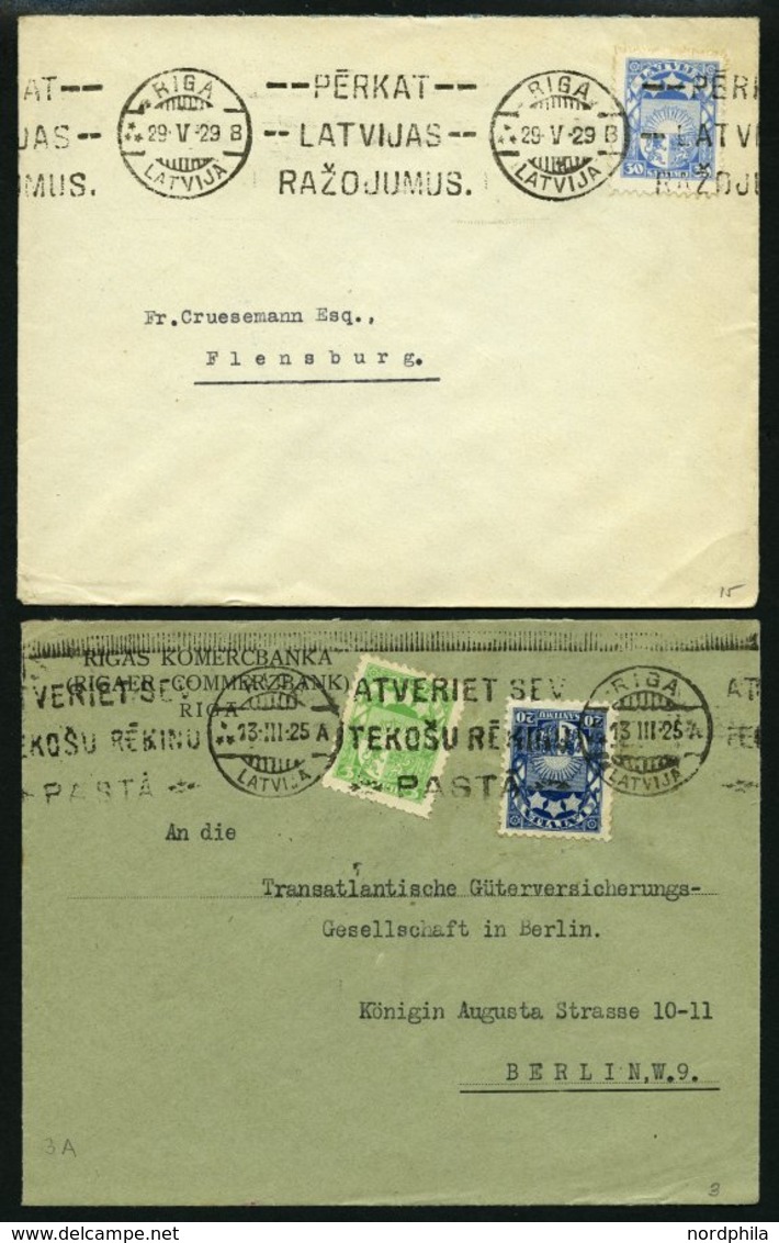 LETTLAND 1924-1940, 15 Belege Mit Verschiedenen Maschinen- Und Handrollstempeln, Meist Prachterhaltung - Letland