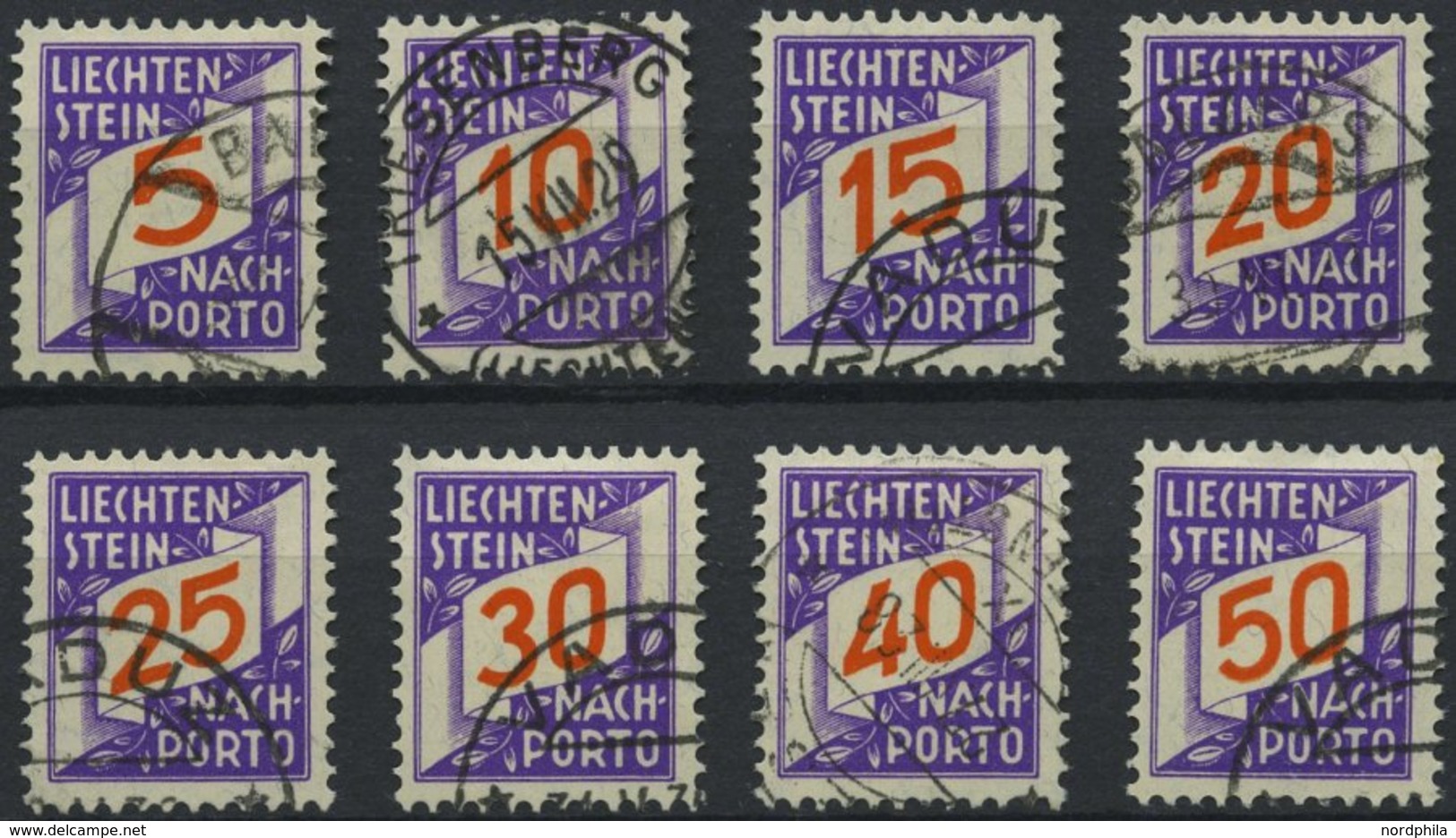 PORTOMARKEN P 13-20 O, 1928, Ziffer Mit Band, Prachtsatz, Mi. 100.- - Segnatasse