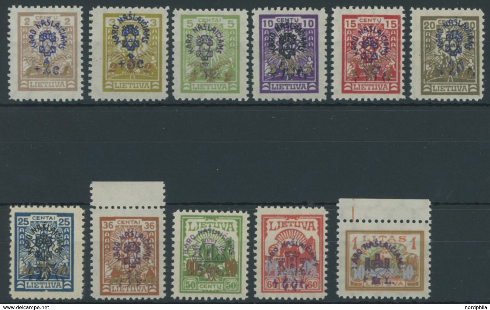 LITAUEN 246-56 **, 1926, Kriegsinvaliden, Postfrischer Prachtsatz, Mi. 100.- - Lituanie