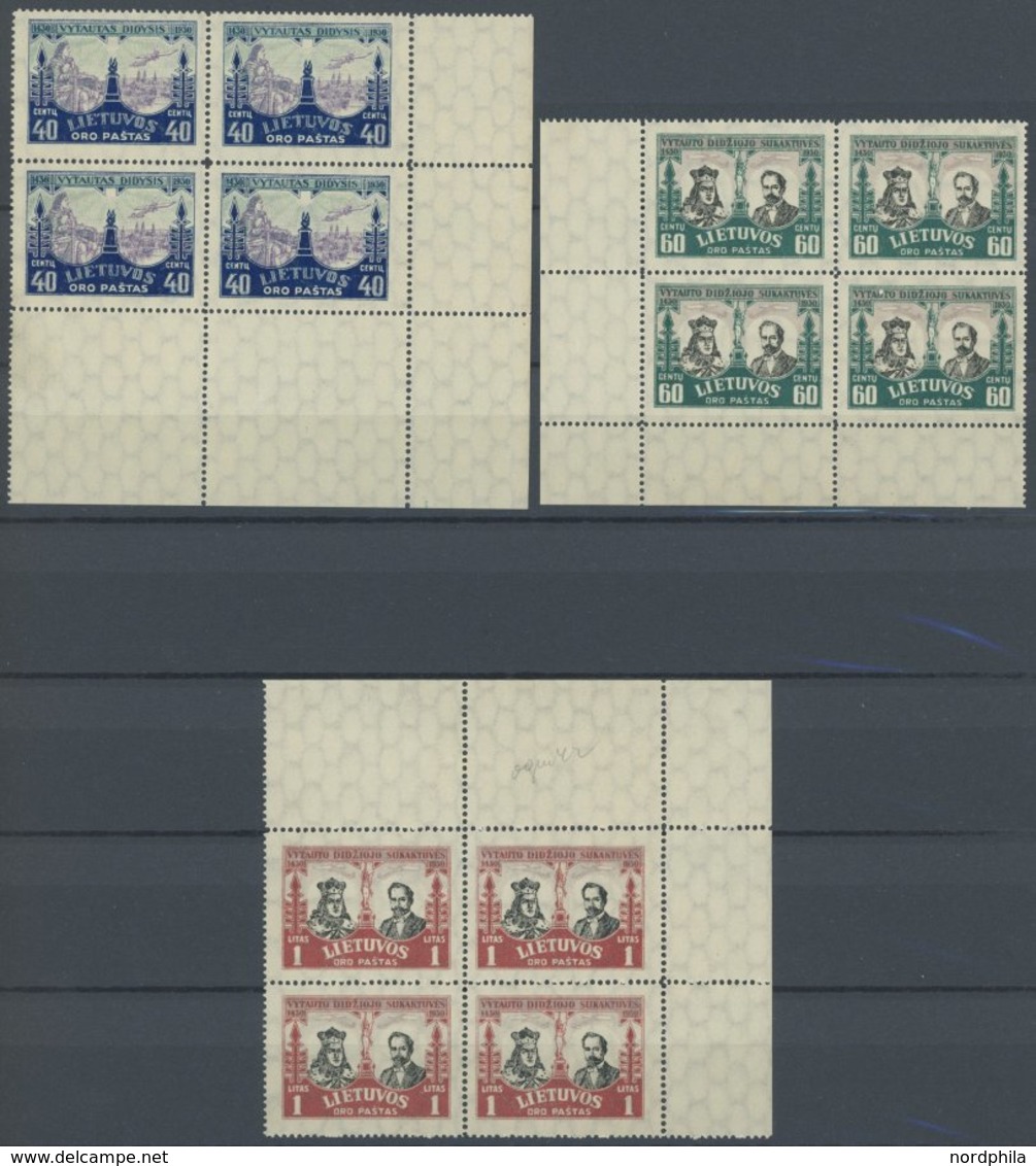 LITAUEN 307-13 VB **, 1930, Vytautas In Randviererblocks (meist Aus Der Bogenecke), Postfrischer Prachtsatz - Lituanie