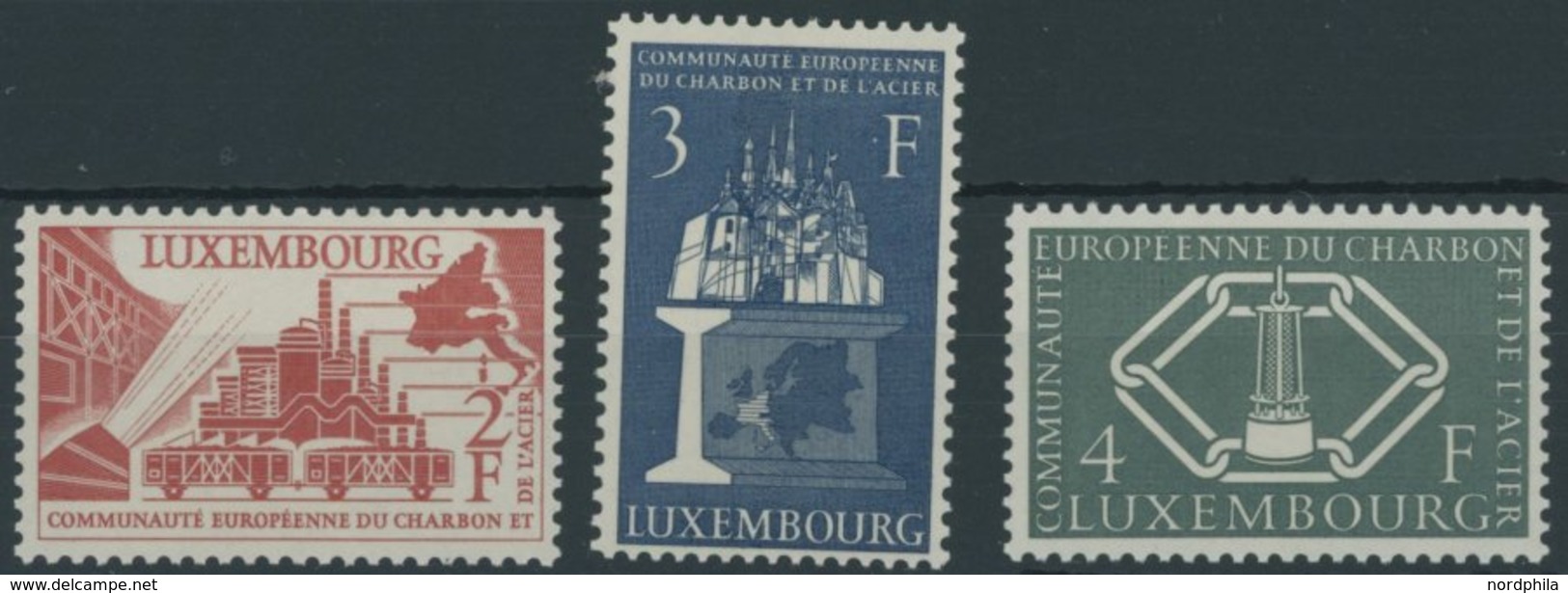 LUXEMBURG 552-54 **, 1956 Montanunion, Postfrischer Prachtsatz, Mi. 70.- - Andere & Zonder Classificatie