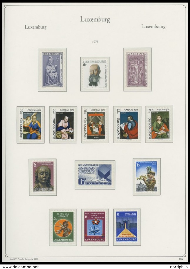 SAMMLUNGEN, LOTS **, Fast Komplette Postfrische Sammlung Luxemburg Von 1960-96 Im KA-BE Falzlosalbum, Prachterhaltung, M - Collezioni