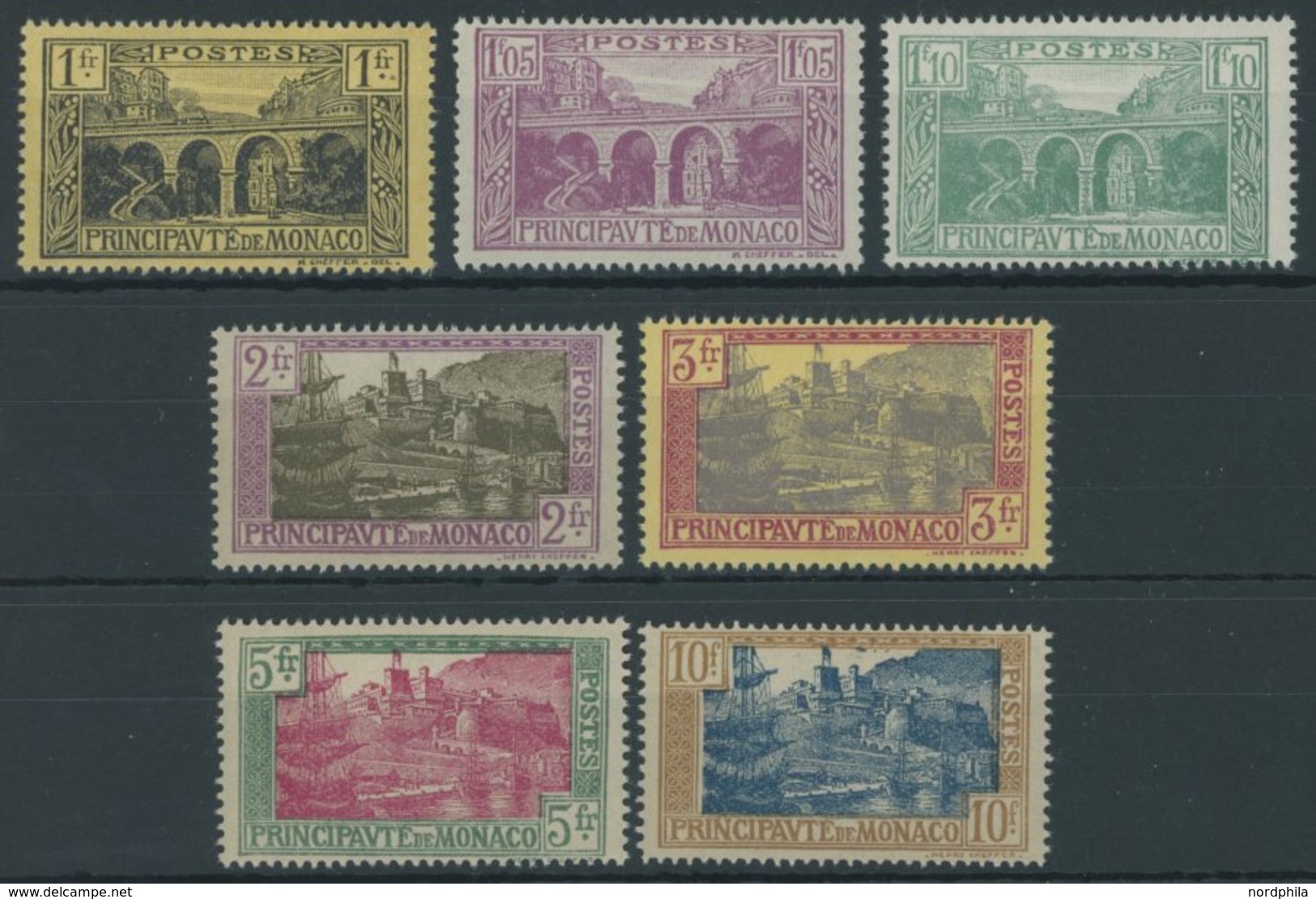 MONACO 97-103 **, 1925, Ansichten, Postfrischer Prachtsatz, Mi. 100.- - Other & Unclassified