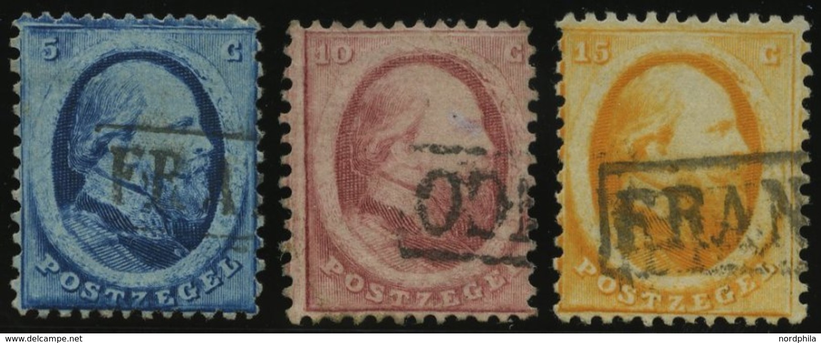 NIEDERLANDE 4-6 O, 1864, König Willem III, Prachtsatz - Andere & Zonder Classificatie