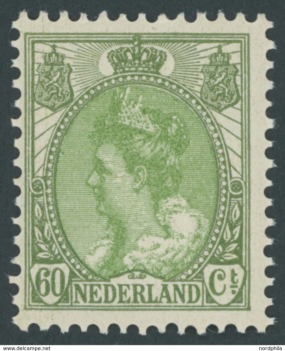 NIEDERLANDE 98A **, 1920, 60 C. Olivgrün, Gezähnt K 121/2, Postfrisch, Pracht, Mi. 120.- - Autres & Non Classés
