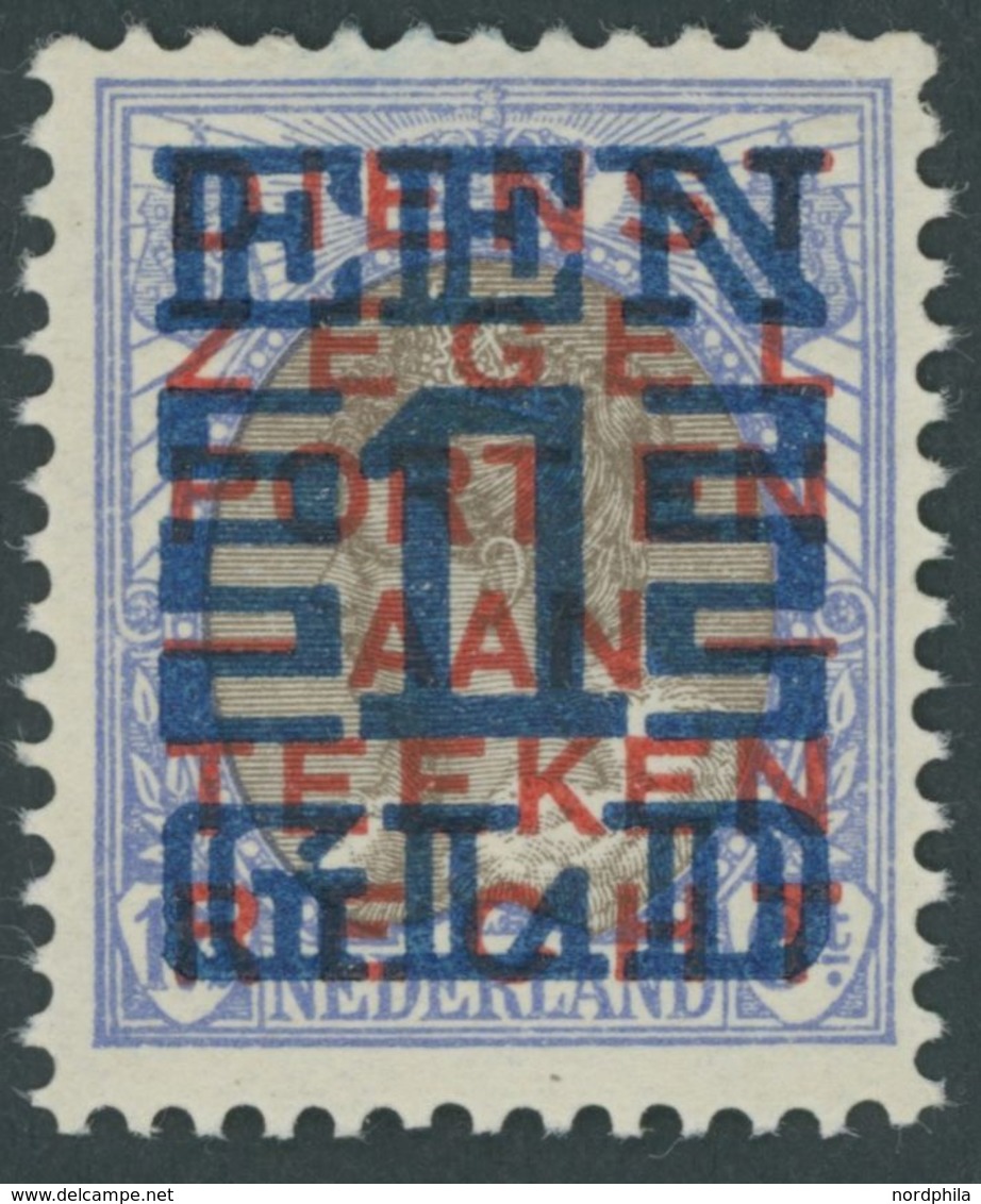 NIEDERLANDE 137A **, 1923, 1 G. Auf 171/2 C. Ultramarin/blau, Gezähnt K 121/2, Normale Zähnung, Postfrisch, Pracht, Mi.  - Other & Unclassified