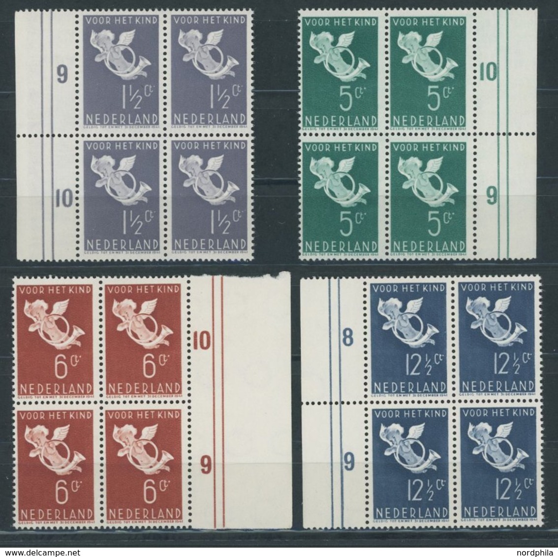 NIEDERLANDE 297-300 VB **, 1936, Voor Het Kind In Randviererblocks, Postfrischer Prachtsatz, Mi. 240.- - Altri & Non Classificati