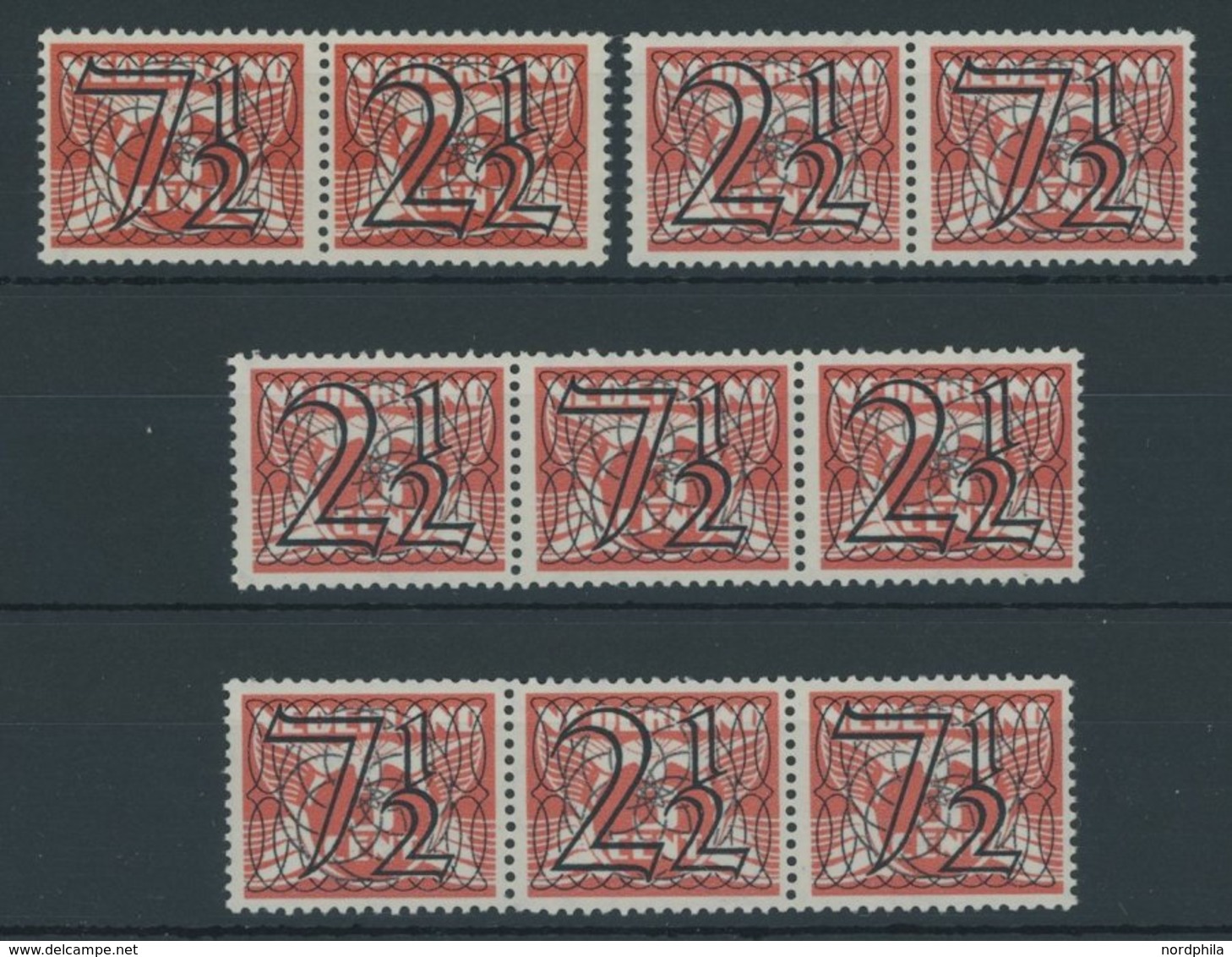 NIEDERLANDE 357,359 **, 1940, 21/2 Und 71/2 C. Fliegende Taube, Alle 4 Zusammendrucke, Postfrisch, Pracht, Mi. 118.- - Other & Unclassified