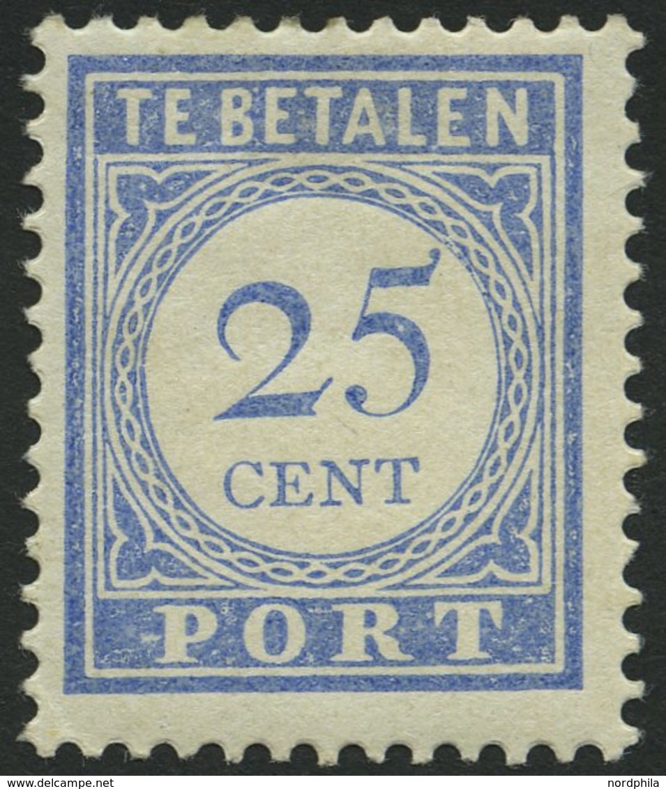 PORTOMARKEN P 55 *, 1916, 25 C. Mattultramarin, Falzrest, Pracht, Mi. 75.- - Postage Due