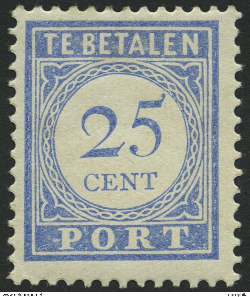 PORTOMARKEN P 55 *, 1916, 25 C. Mattultramarin, Falzrest, Pracht, Mi. 75.- - Taxe