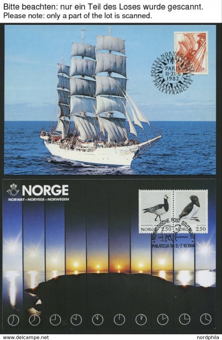 SAMMLUNGEN, LOTS 1982-97, 124 Verschiedene Karten Mit Sonderstempel Der Norwegischen Post Von Internationalen Briefmarke - Collections