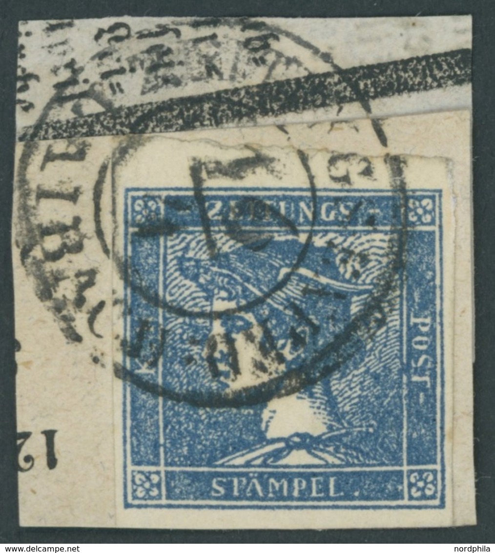 ÖSTERREICH BIS 1867 6I BrfStk, 1852, 0.6 Kr. Blau, Type IIc, L2 Von LAIBACH, Voll-breitrandig, Prachtbiefstück, Fotobefu - Used Stamps