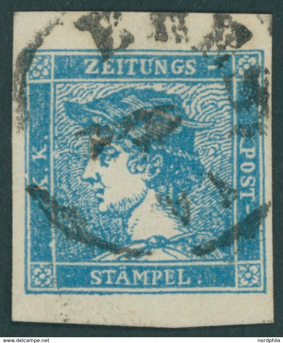 ÖSTERREICH BIS 1867 6II O, 1851, 0.6 Kr. Blau, Type IIIb, K1 BRES(CIA), Voll-überrandig, Pracht, Fotobefund Dr. Ferchenb - Used Stamps
