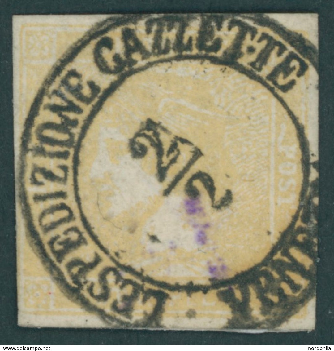 ÖSTERREICH BIS 1867 7F O, Gelber Merkur, Sog. Friedl`sche Fälschung Mit Typischer Abstempelung LESPEDIZIONE CAZZETTE VEN - Usados