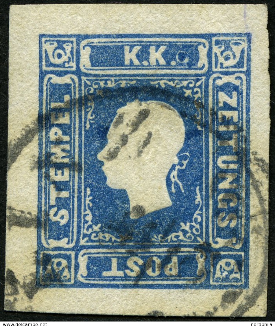 ÖSTERREICH 16a O, 1858, 1.05 Kr. Hellblau, K1 LINZ, Allseits Breitrandig, Kabinett, Gepr. Pfenninger Und Fotobefund Rism - Used Stamps