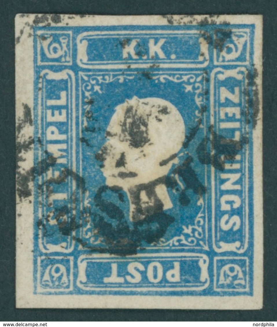 ÖSTERREICH BIS 1867 16a O, 1858, 1.05 Kr. Hellblau Mit Lombardei K2 BRESCIA, Pracht, Gepr. U.a. Pfenninger Und Fotoattes - Usados