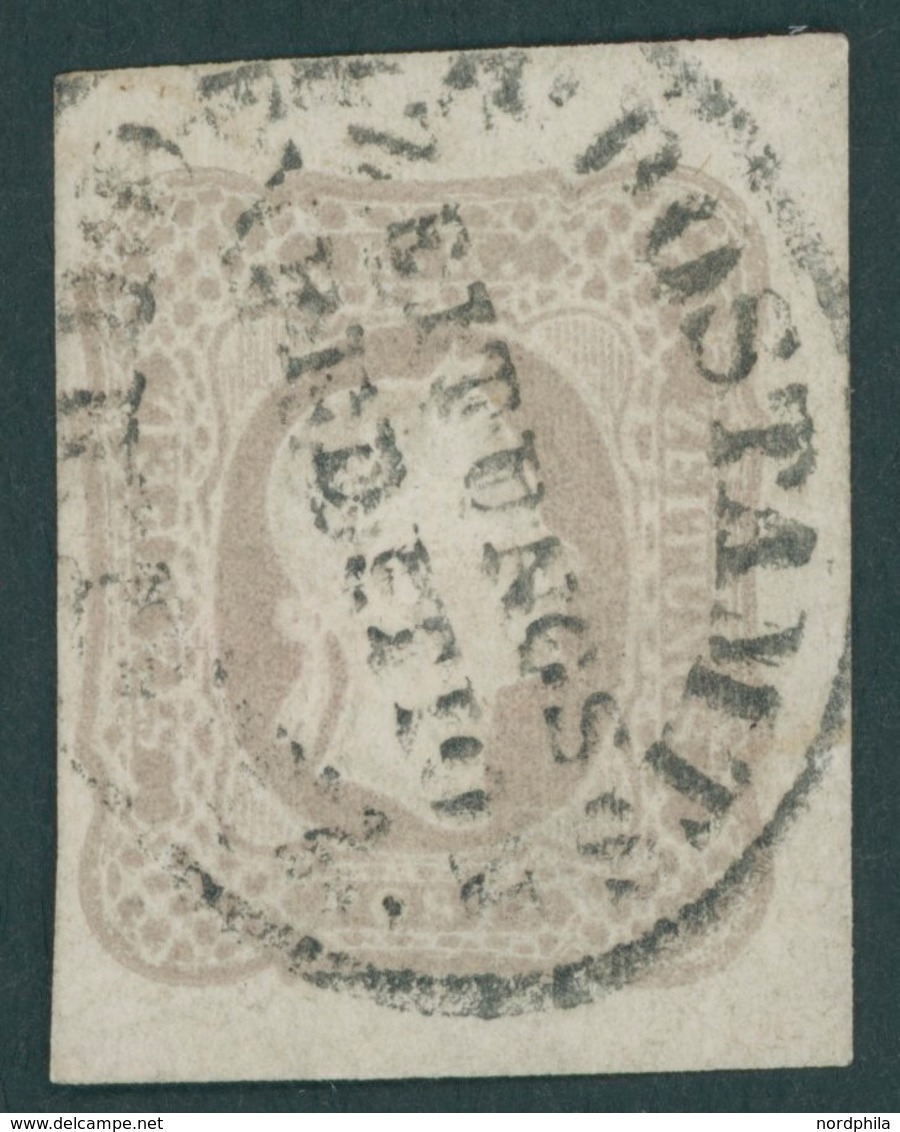 ÖSTERREICH BIS 1867 23e O, 1861, 1.05 Kr. Lila, Ovalstempel, Voll-breitrandig, Pracht, Fotobefund Dr. Ferchenbauer, Mi.  - Usados