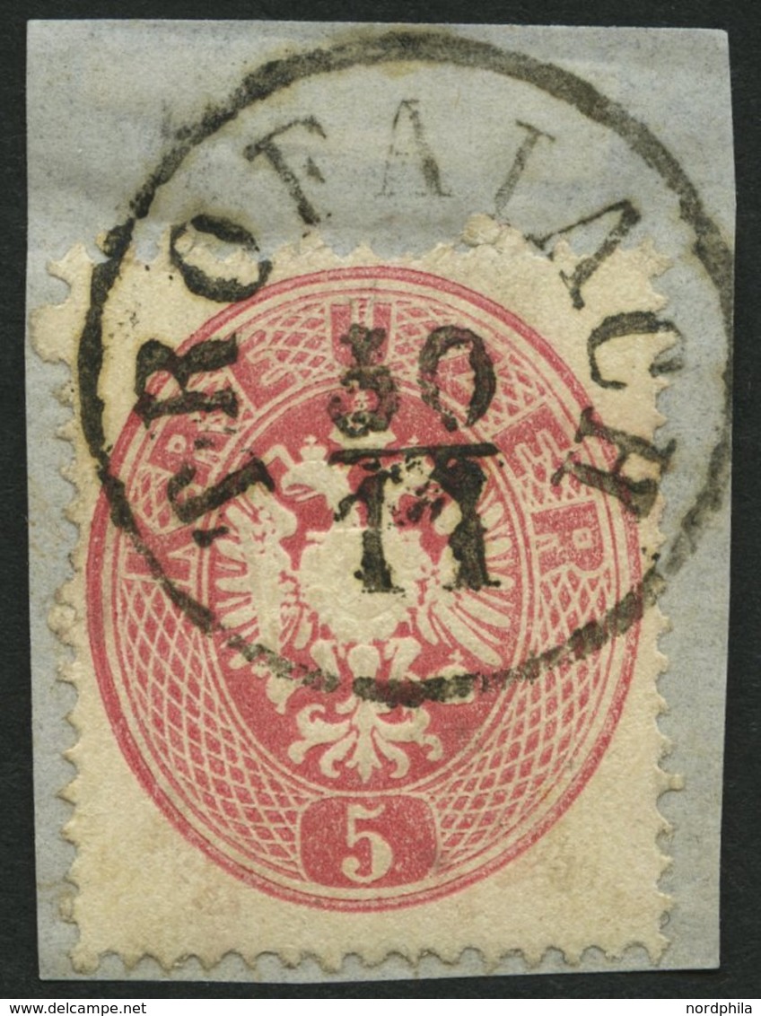 ÖSTERREICH 26 BrfStk, 1863, 5 Kr. Rosa, K1 TROFAIACH, Prachtbriefstück - Used Stamps