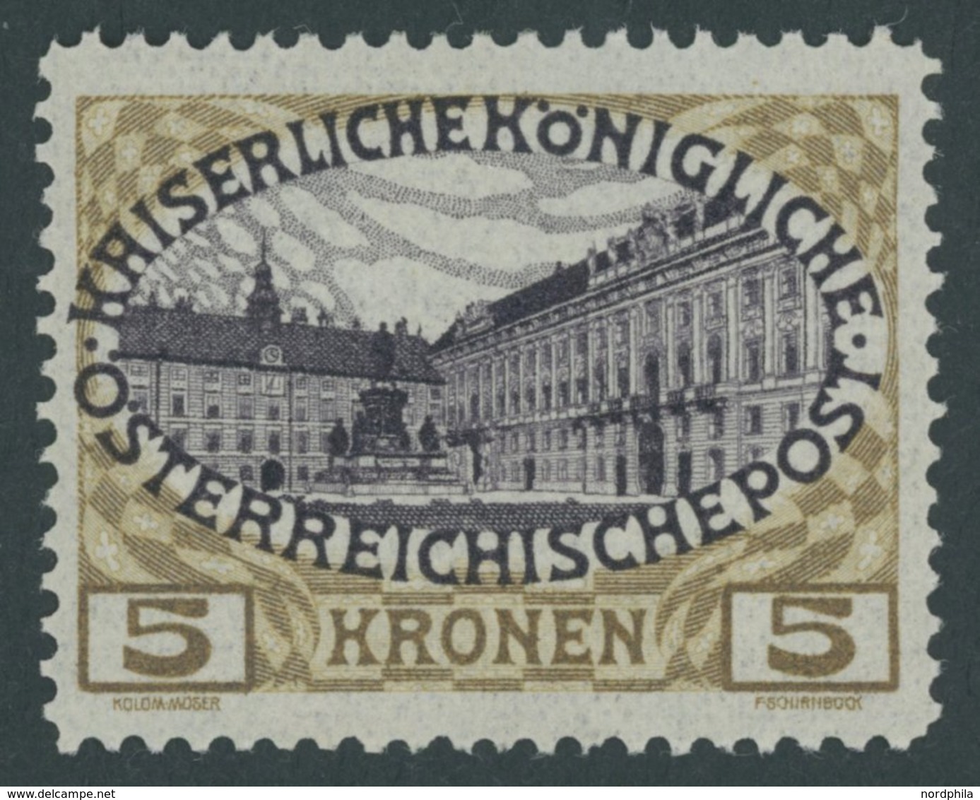 ÖSTERREICH 1867-1918 155 *, 1908, 5 Kr. Regierungsjubiläum, Falzrest, Pracht, Mi. 80.- - Usati