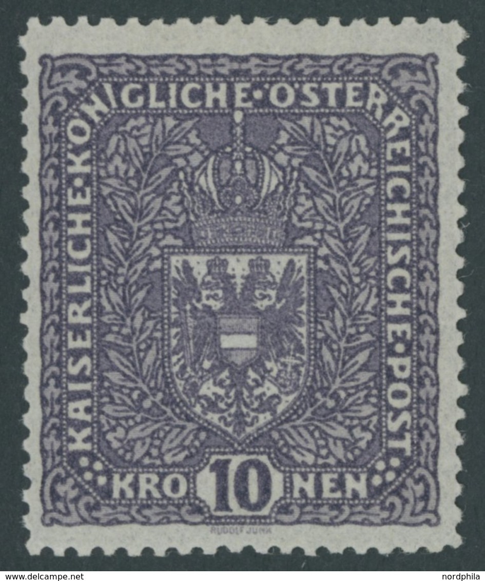 ÖSTERREICH 1867-1918 203Ib **, 1916, 10 Kr. Schwarzbraunviolett, Type I, Postfrisch, Pracht, Mi. 90.- - Gebruikt