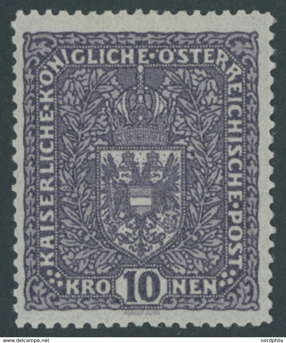 ÖSTERREICH 1867-1918 203Ib **, 1916, 10 Kr. Schwarzbraunviolett, Type I, Postfrisch, Pracht, Mi. 90.- - Usati