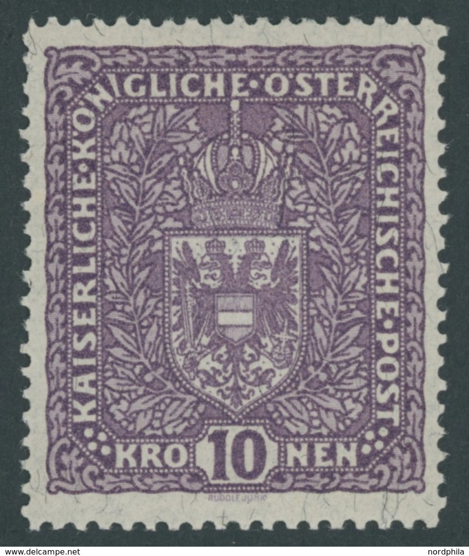 ÖSTERREICH 1867-1918 211IA *, 1919, 10 Kr. Schwärzlichbraunviolett, Type I, Falzrest, Pracht, Mi. 75.- - Usati