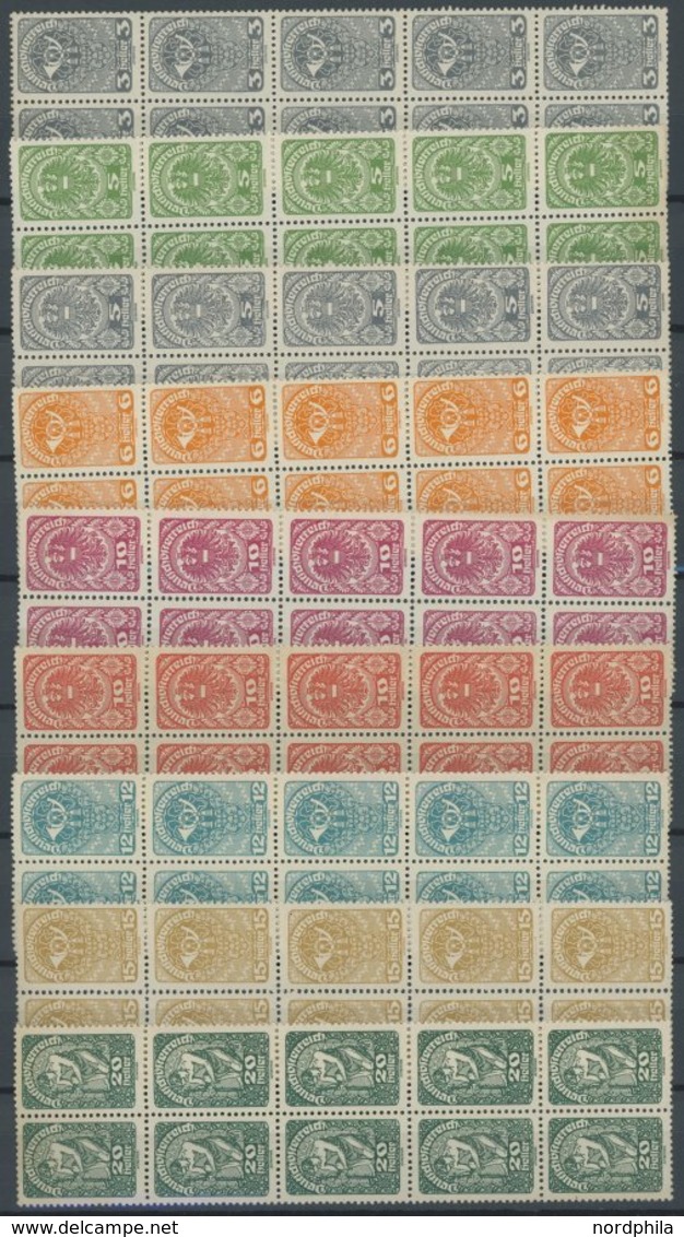 ÖSTERREICH 1918-1938 255-83 **, 1919/20, Freimarken, Gezähnt Und Ungezähnt, Je Im Postfrischen Zehnerblock, Mi.Nr. 281 E - Autres & Non Classés