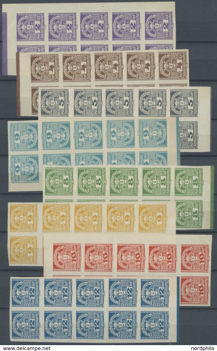 ÖSTERREICH 1918-1938 293-311 **, 1920, Merkurkopf, 10 Postfrische Prachtsätze In Senkrechten Einheiten, Mi. 150.- - Altri & Non Classificati