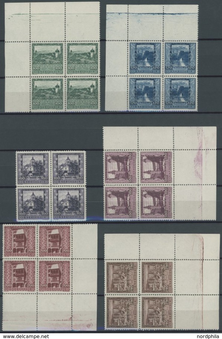 ÖSTERREICH 1918-1938 433-41 VB **, 1923, Landeshauptstädte In Postfrischen Viererblocks, Bis Auf Mi.Nr. 436 Aus Der Boge - Andere & Zonder Classificatie