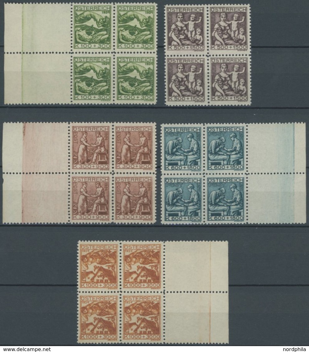 ÖSTERREICH 442-46 VB **, 1924, Jugend Und TBC-Fürsorge In Viererblocks, Prachtsatz, Mi. (360.-) - Andere & Zonder Classificatie