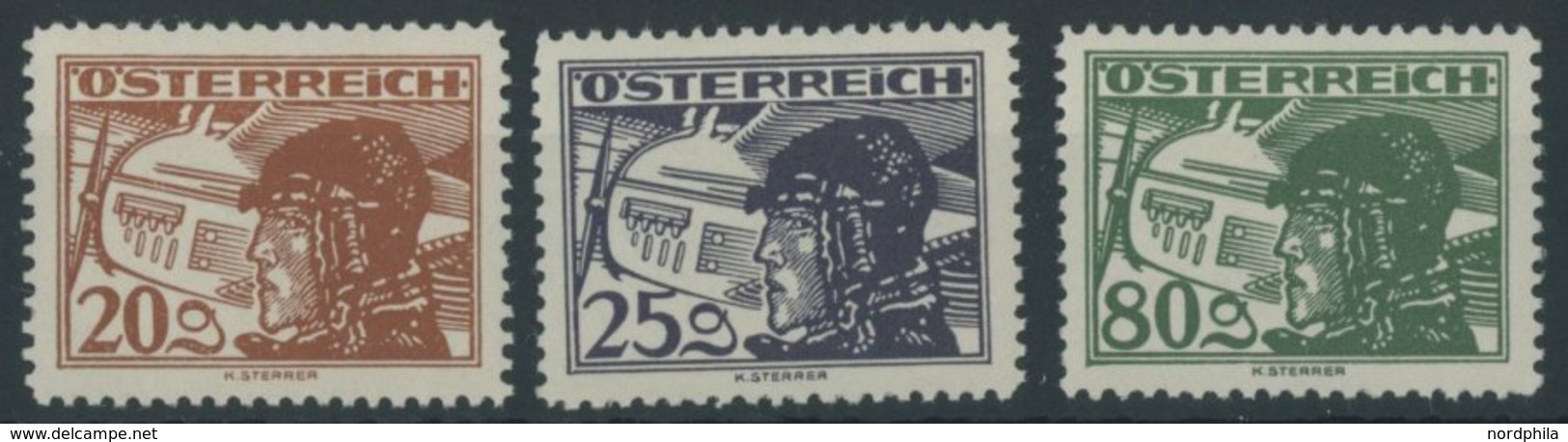 ÖSTERREICH 1918-1938 474/5,478 **, 1930, 20, 25 Und 80 G. Flugpost, 3 Prachtwerte, Mi. 62.- - Autres & Non Classés