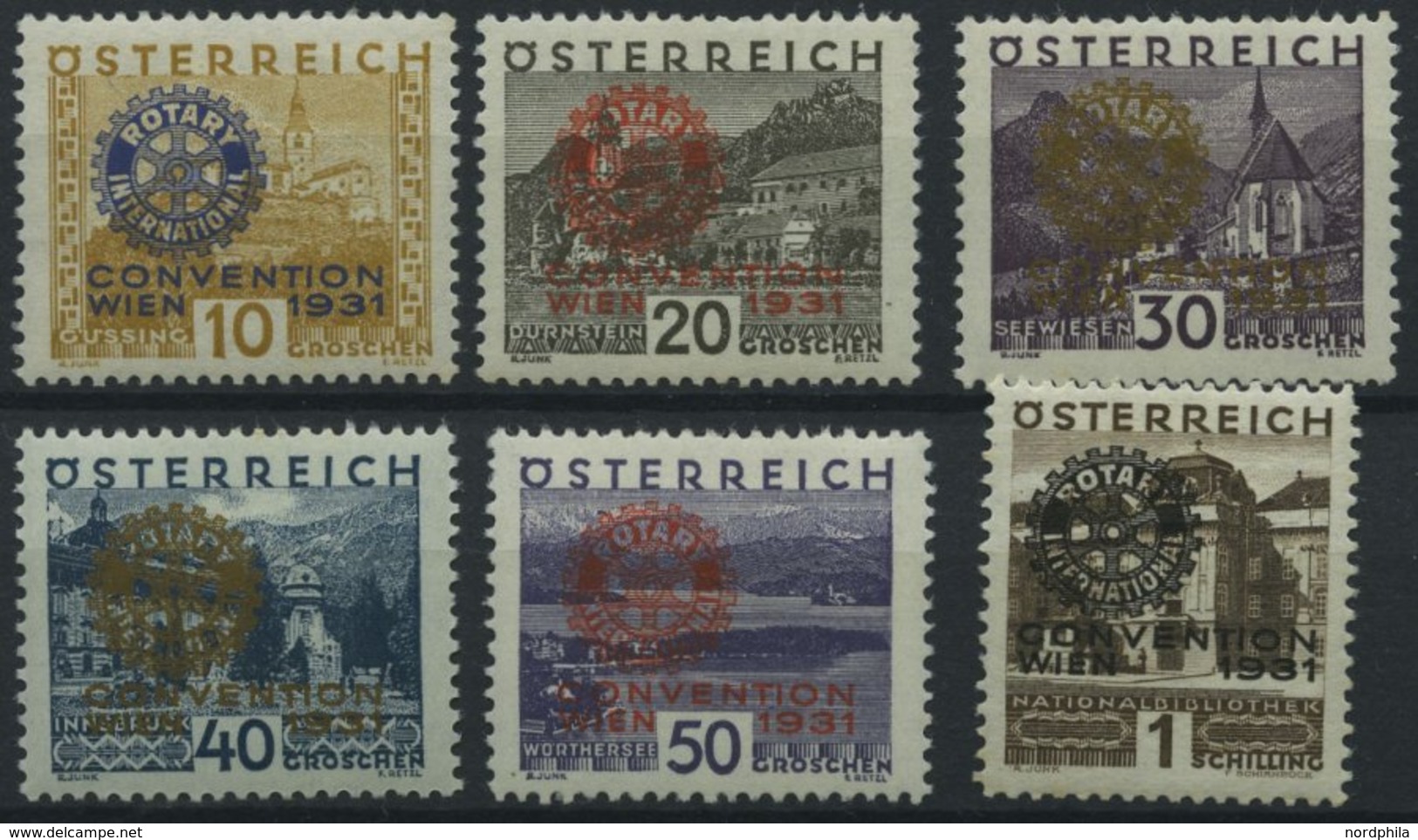 ÖSTERREICH 518-23 *, 1931, Rotary, Falzrest, Prachtsatz - Andere & Zonder Classificatie