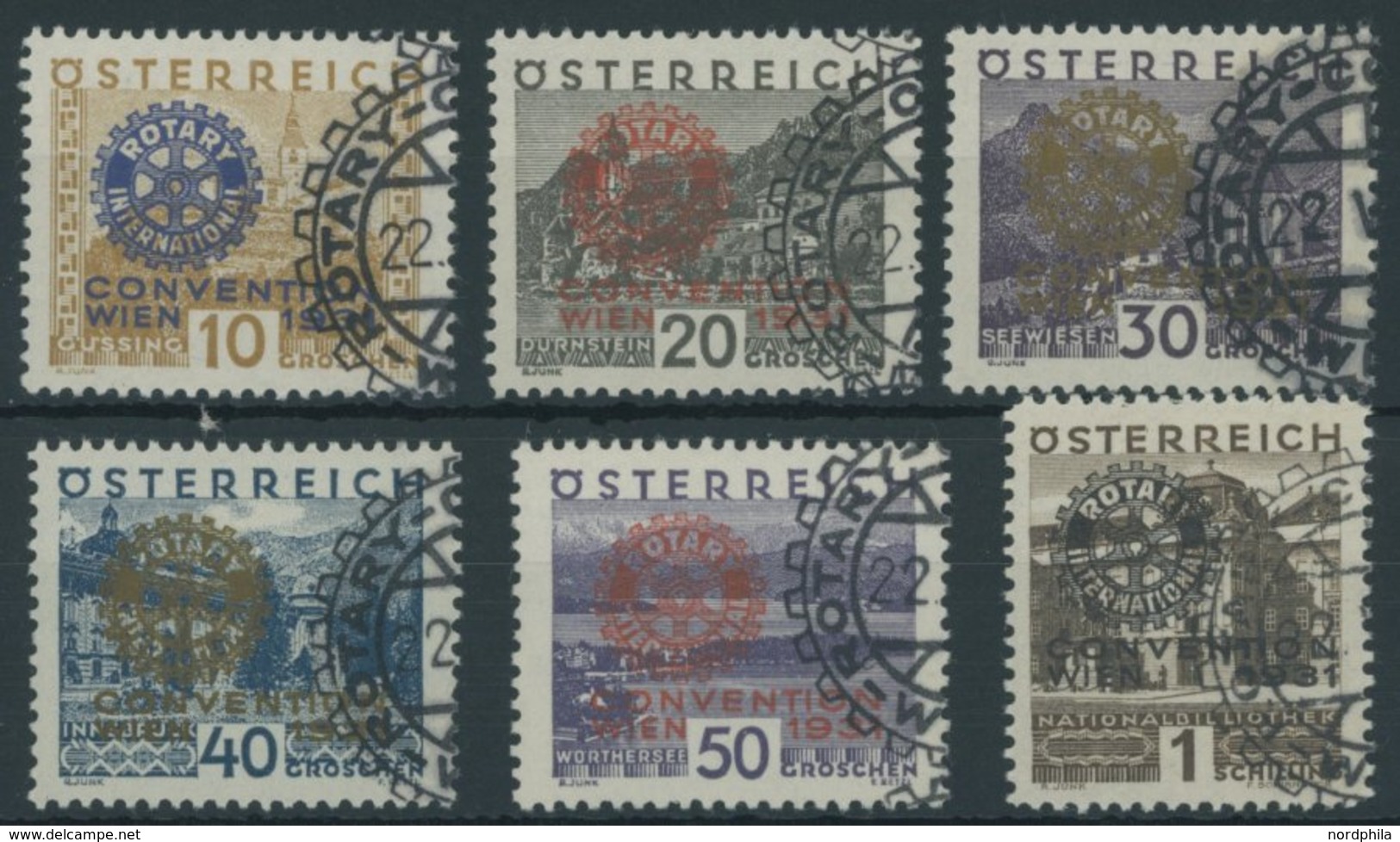 ÖSTERREICH 518-23 O, 1931, Rotary, Sonderstempel, Prachtsatz, Mi. 360.- - Andere & Zonder Classificatie