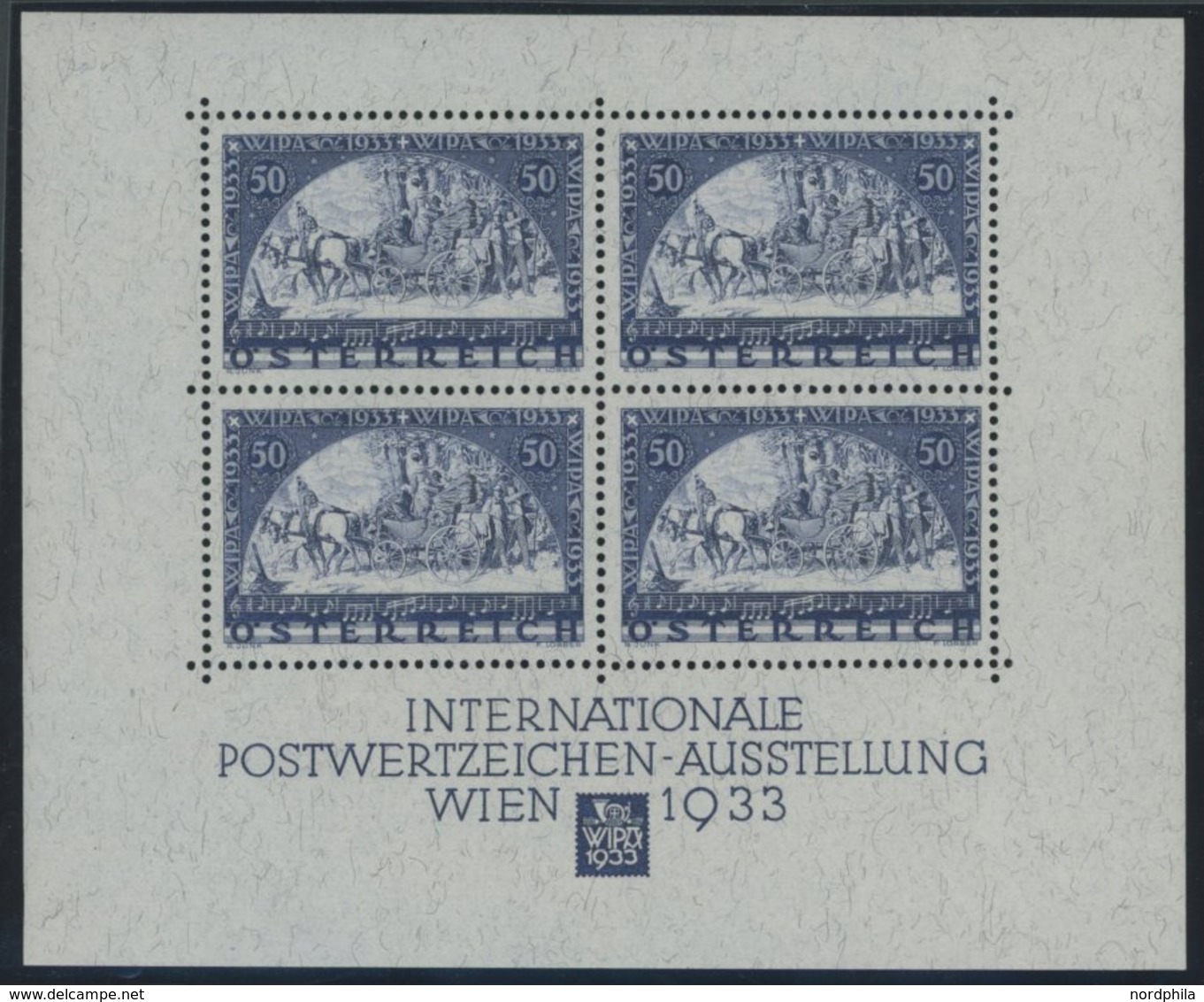 ÖSTERREICH 1918-1938 Bl. 1 **, 1933, Block WIPA, Postfrisch Mit Den üblichen Leichten Klebespuren Im Oberrand, Pracht, M - Autres & Non Classés